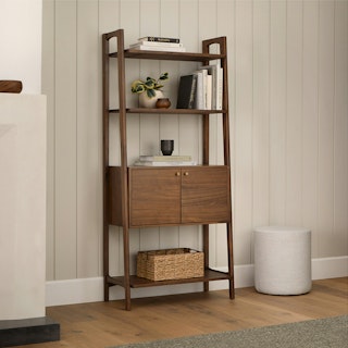 Krossa 31.5" Shelving Unit with Storage - Walnut