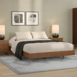 Basi Queen Bed Frame - Smoked Oak