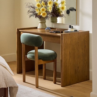 Torme 44" Height Adjustable Desk - Smoked Oak